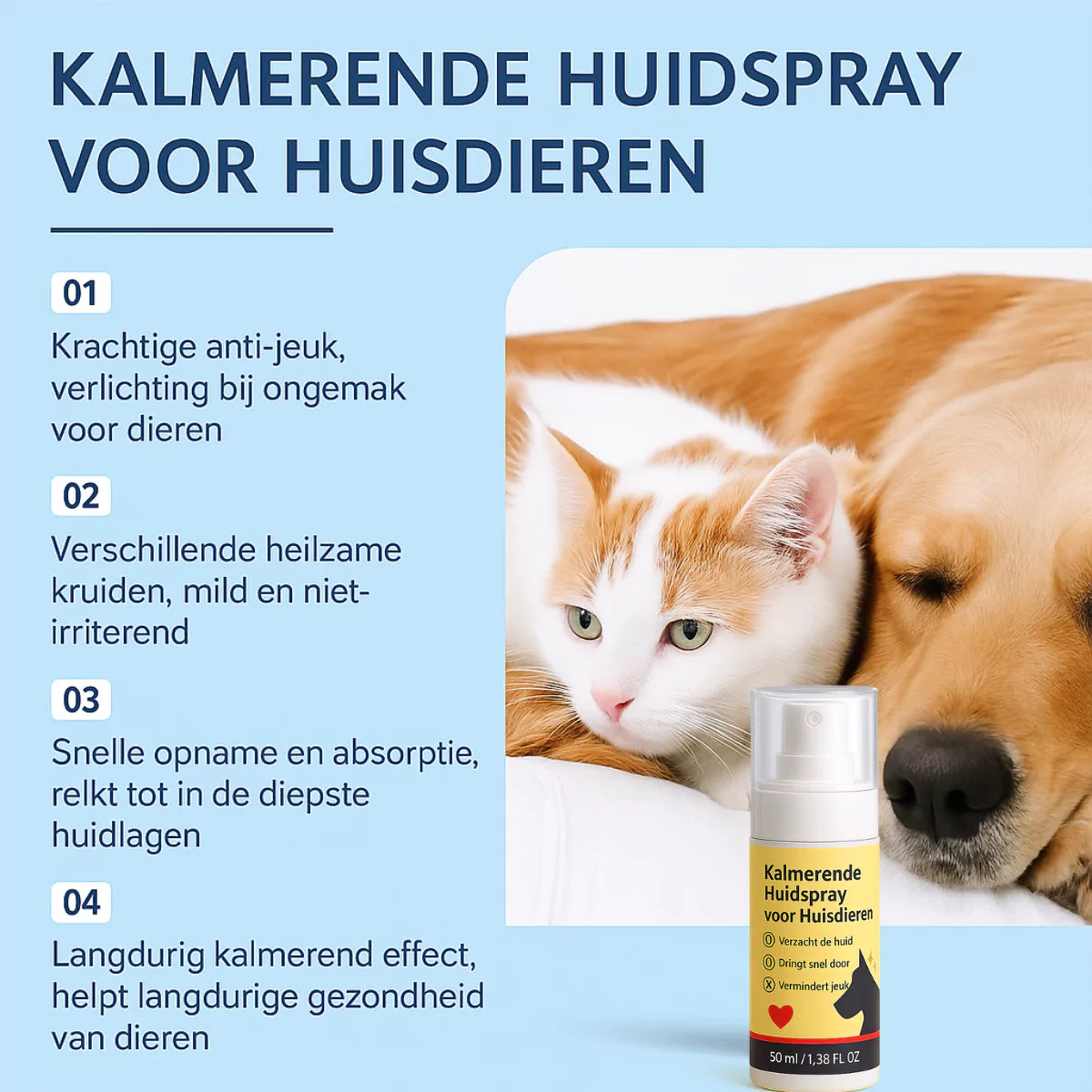 Natuurlijke Huid Spray voor Huisdieren 50 ml